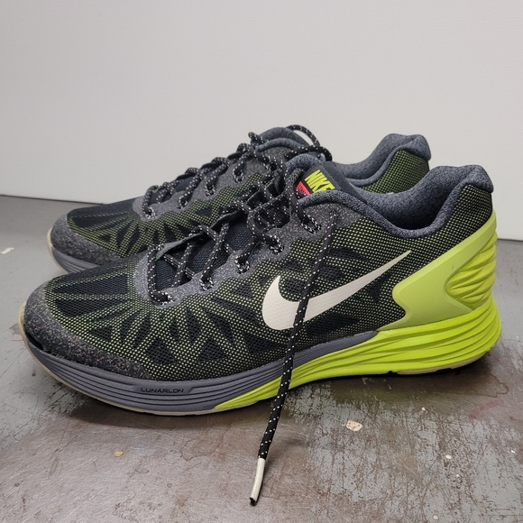 Nike Lunarglide 6/Luna Glide/Black/Green Shoes Size 7y women's 8.5 running - Picture 2 of 11